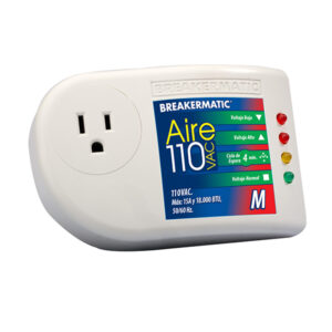Protector Electrónico enchufable para Aires Acondicionados y Equipos de Refrigeración de 110Vac con Voltaje Ajustable y suiche ON-OFF