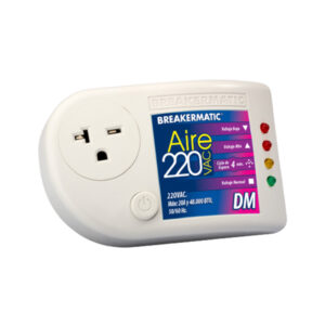 Protector Electrónico enchufable para Aires Acondicionados (Hasta 15A / 36.000 BTU ó 1 1/2 HP) y Equipos de Refrigeración de 220Vac con Voltaje Ajustable y suiche ON-OFF