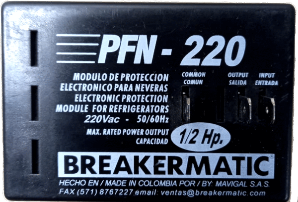 Protector Electrónico de Voltaje PFN-220 15A 1/2 H.P.