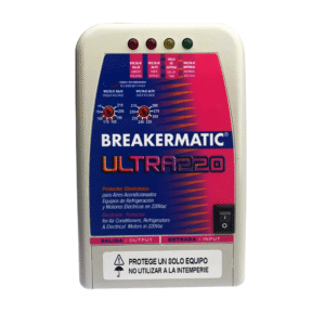 PBE220-AM0EST ULTRA 220 AM - Protector Electrónico de Voltaje 220 V 40 A, conexión de bornera, formato comercial , voltajes de corte ajustable y on/off switch, para aires acondicionados convencionales, equipos de refrigeración y motores eléctricos.
