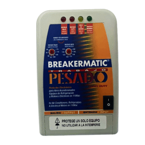 PBE110-M00EST TRABAJO PESADO heavy duty M - Protector electrónico de voltaje 120V 30A, conexión por bornera, formato comercial, voltajes de corte ajustables y suiche de encendido, para Aires Acondicionados, Refrigeradores y motores eléctricos.